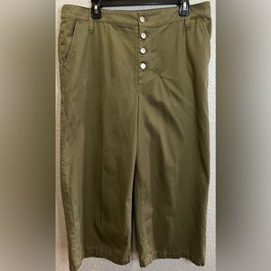 💸J. Crew size 14 army green wide leg pant